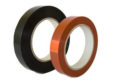 rollen strapping tape in zwart en oranje