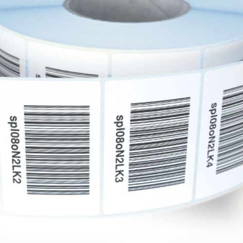 rol bedrukte etiketten met barcode op