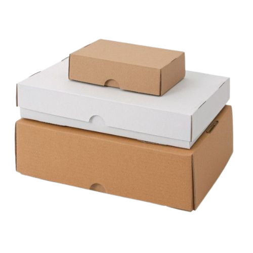 3 paraatdozen op elkaar: 1 kleine, 1 witte en 1 kartonkleurige grote paraatdoos.